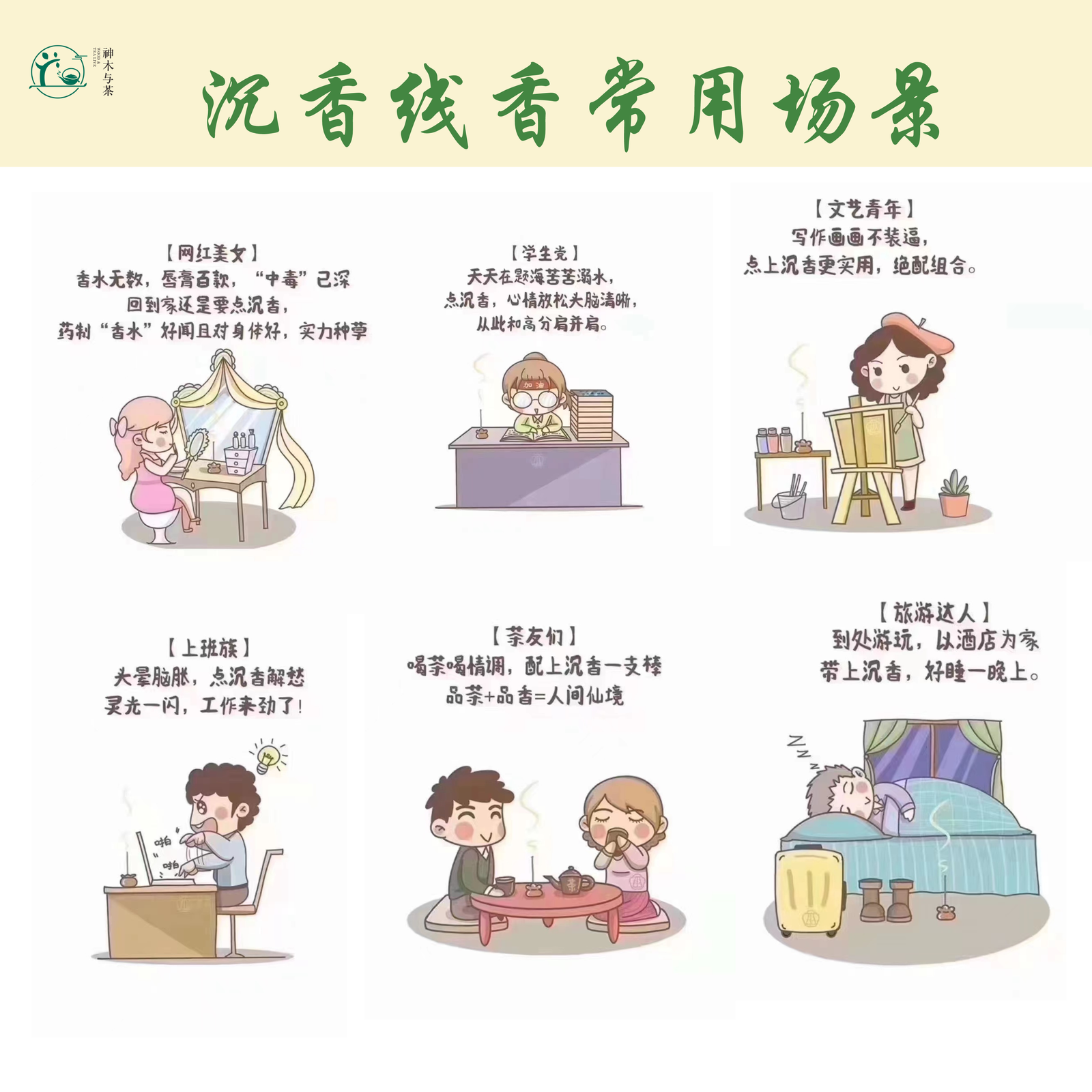 沉香线香常用场景